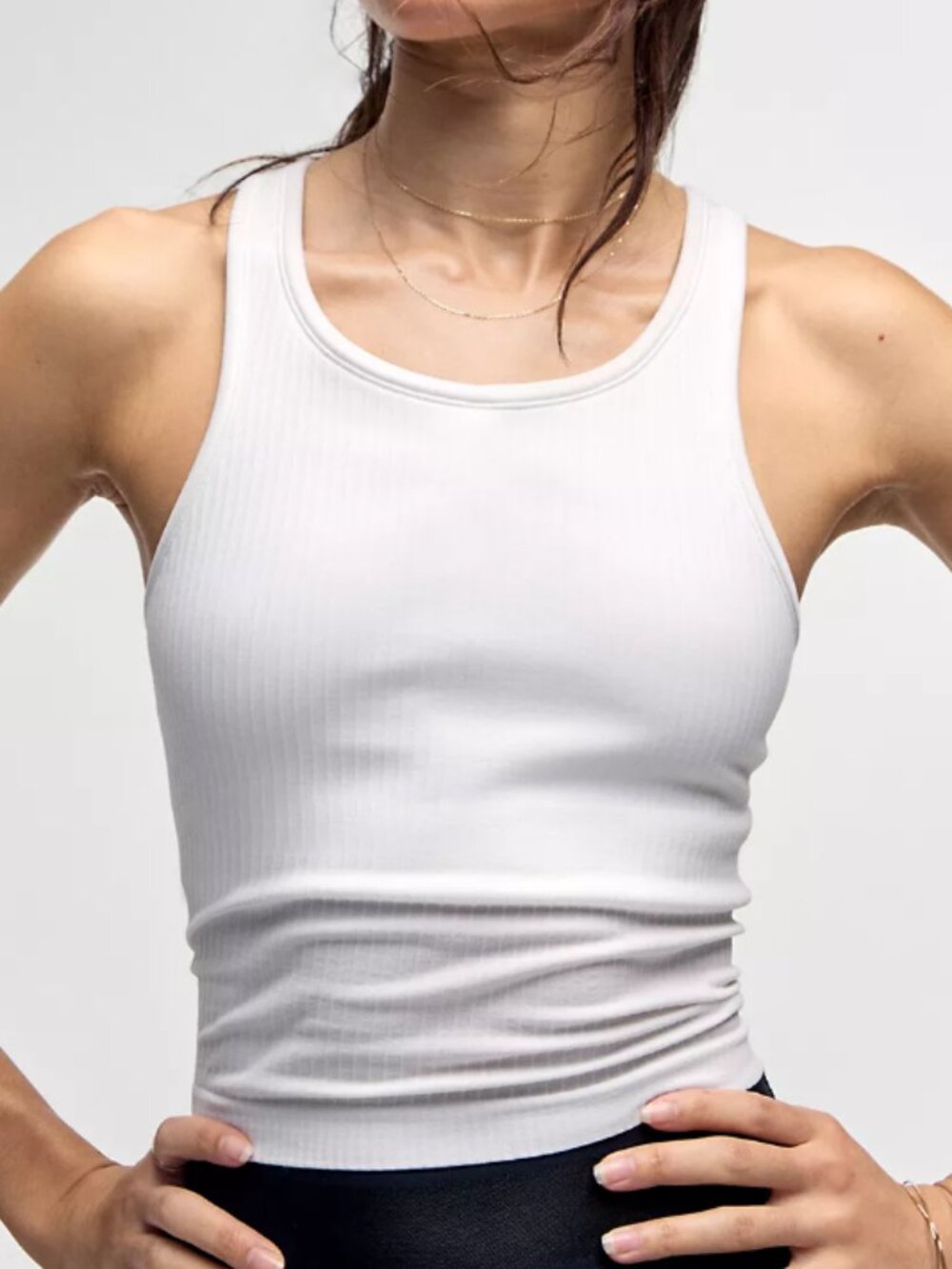 Set of 2 White Lululemon Ebb to Street Cropped Tank White Size 6 or 8